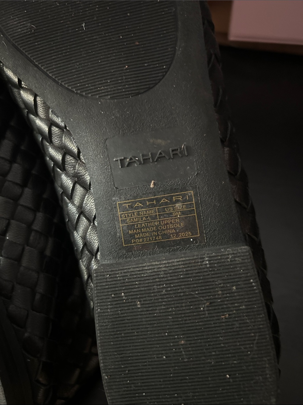 Tahari Samila Black leather Woven Bow Ballet Flats - Picture 7 of 7